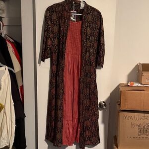 Chic Long Sleeve Patterned Dress